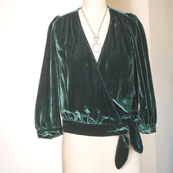 Madewell Tops - MADEWELL: Velvet Wrap Top (NWOT)
